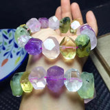 Amethyst/Rose Quartz/Prehnite/Citrine Bracelet 7.5in