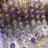 10mm Round Faceted Gemstone Beads 14inch for Jewelry Making
