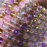 10mm Round Faceted Gemstone Beads 14inch for Jewelry Making