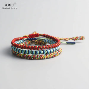 3PCS Tibetan Lucky Charm Bracelets Red Rope Bracelet