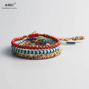 3PCS Tibetan Lucky Charm Bracelets Red Rope Bracelet