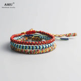 3PCS Tibetan Lucky Charm Bracelets Red Rope Bracelet