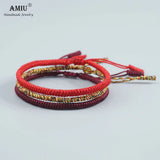 3PCS Tibetan Lucky Charm Bracelets Knots Rope Bracelet