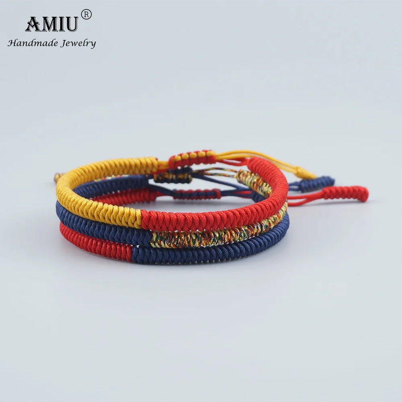 Tibetan Lucky Charm Bracelets Set - Good Luck Knots Rope Bracelet