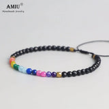 7 Colors Lucky Chakra Natural Stone Bracelet Beads Adjustable Bracelet