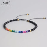 7 Colors Lucky Chakra Natural Stone Bracelet Beads Adjustable Bracelet