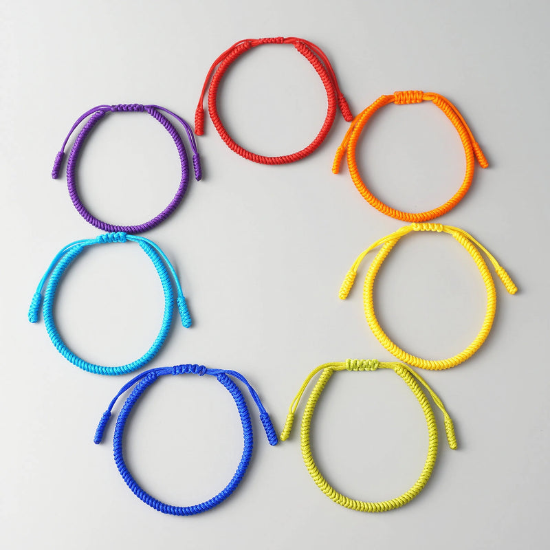 7pcs Tibetan Buddhist Lucky Woven Bracelets & Bangles For Women Men