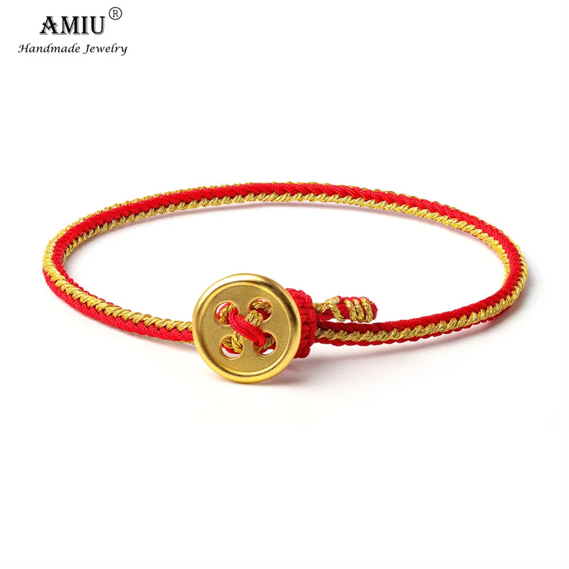 Frosted Plated Red String Bracelets For Couples