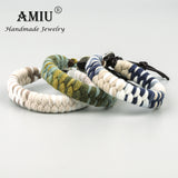 Tie-dye Cloth Weaving And Real Leather Cord Bracelets