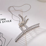 Metal Hair Claws Large Barrettes for Women with Tassel Hairpins