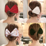 Multicolor Deft Bun Print Headband Hairpin for Women Girl Hair Accessories