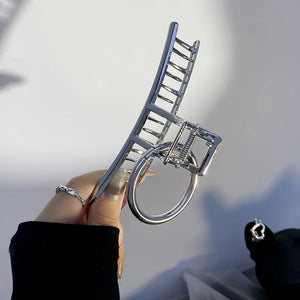 Metal Circle Round Hair Claw Clips for Women Girls Silver Hair Accessories