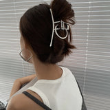Metal Circle Round Hair Claw Clips for Women Girls Silver Hair Accessories