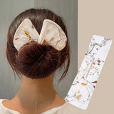 Deft Bun Hair Band Colorful Plant Pattern Hair Bun Maker