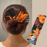 Deft Bun Hair Band Colorful Plant Pattern Hair Bun Maker