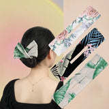 Deft Bun Hair Band Colorful Plant Pattern Hair Bun Maker