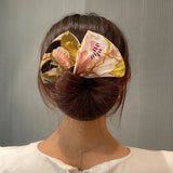 Deft Bun Hair Band Colorful Plant Pattern Hair Bun Maker
