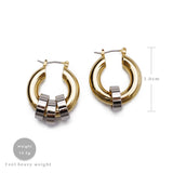 AMORITA Patchwork Metal Asymmetric Hoop Earrings