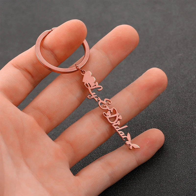 Custom Stainless Steel Name Key Chain DIY Jewelry Gift