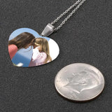 Custom Engraved Heart Pendant Necklace Stainless Steel Chain Jewelry
