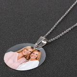 Custom Engraved Heart Pendant Necklace Stainless Steel Chain Jewelry