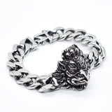 Punk Bracelet Stainless Steel Heavy Men Biker Skeleton Hand Chain Fire Bird