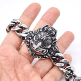 Punk Bracelet Stainless Steel Heavy Men Biker Skeleton Hand Chain Fire Bird