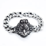 Punk Bracelet Stainless Steel Heavy Men Biker Skeleton Hand Chain Fire Bird