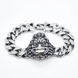 Punk Bracelet Stainless Steel Heavy Men Biker Skeleton Hand Chain Fire Bird