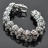 Boys Mens Skulls Link Biker Stainless Steel Bracelet