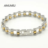 316L Stainless Steel Biker Bicycle Motorcycle Chain Bracelet HZB043