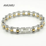 316L Stainless Steel Biker Bicycle Motorcycle Chain Bracelet HZB043