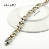 316L Stainless Steel Biker Bicycle Motorcycle Chain Bracelet HZB043