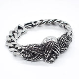 316L Stainless Steel Huge Skull Bracelet Biker Punk Jewelry