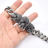 316L Stainless Steel Huge Skull Bracelet Biker Punk Jewelry