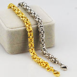 7mm Men Byzantine Stainless Steel Chain Link Bracelet