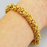 7mm Men Byzantine Stainless Steel Chain Link Bracelet