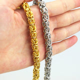 7mm Men Byzantine Stainless Steel Chain Link Bracelet