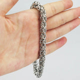 7mm Men Byzantine Stainless Steel Chain Link Bracelet