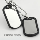 Army Tactical Style Dog Tags Chain Pendant Necklace Men Jewelry KJP19