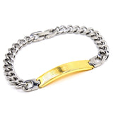 Bible Cross ID Bracelet - Men's Stainless Steel Link B073