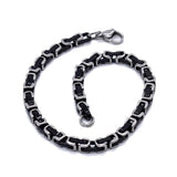 Punk Byzantine Chain Bracelet Men Stainless Steel Jewelry B096