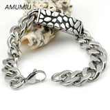 Stainless Steel Pop Punk Style Chain Bracelet Men HB037