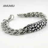 Stainless Steel Pop Punk Style Chain Bracelet Men HB037