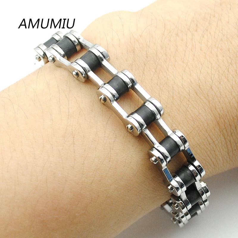 Men Biker Chain Bracelet Punk Stainless Steel Jewelry