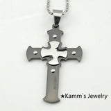 High Cross Stainless Steel Pendant Necklace Mens Christmas Rock