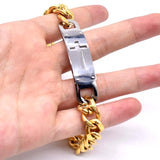 Stainless Steel Couples Bracelet Charm Bangle ID