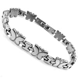 Butterfly Women Bracelets Stainless Steel ID Bracelet for Men