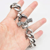 Skull Heavy Bracelet Biker Men's Stainless Steel