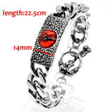 Skull Heavy Bracelet Biker Men's Stainless Steel